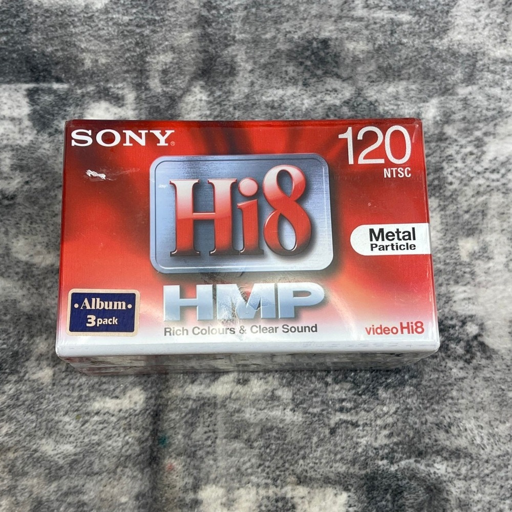 Sony Hi8 HMP 120 Video Cassette Tapes 3 Pack P6-120HMPL NTSC New Sealed Y2K